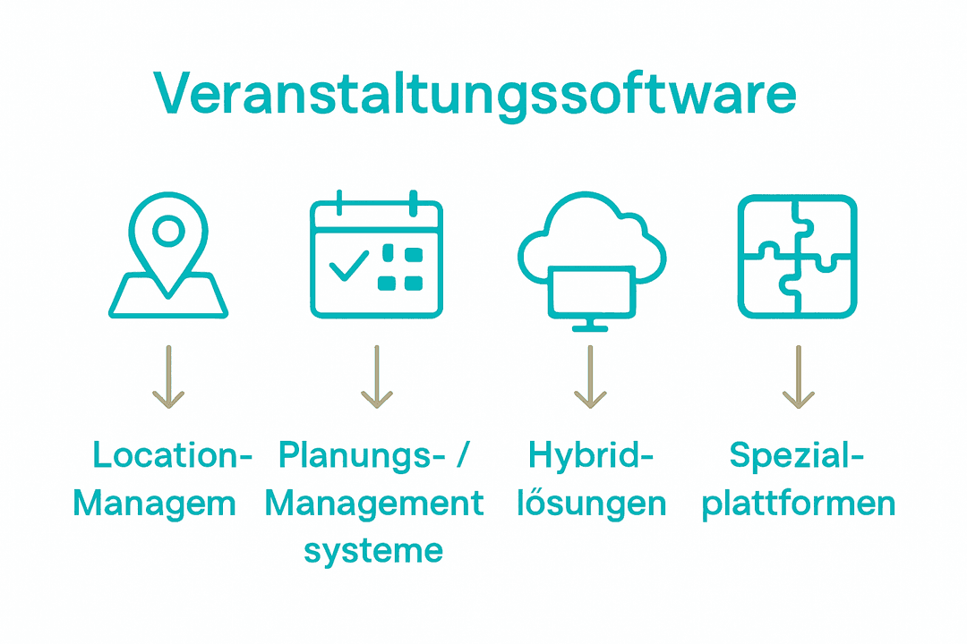 Infographic comparing main types of event software