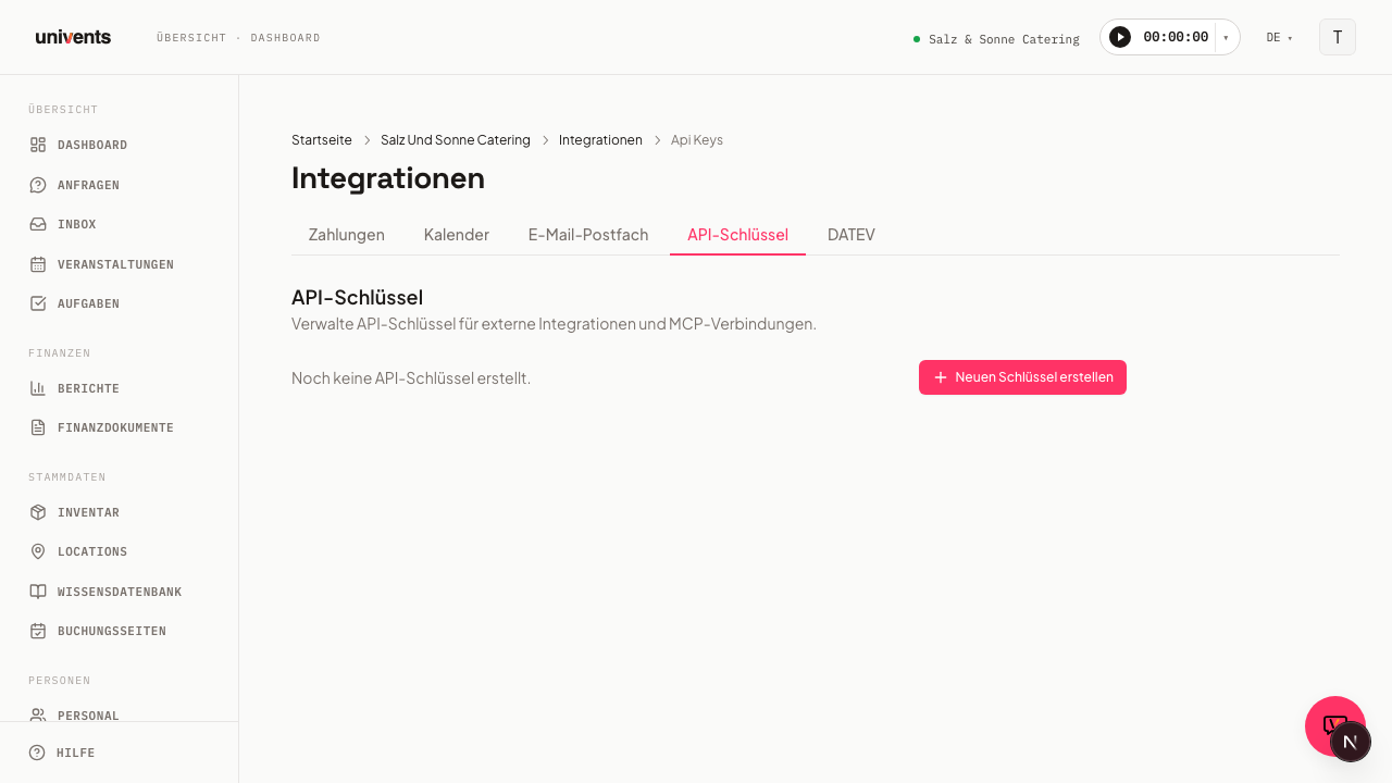 API-Schlüssel & MCP-Verbindungen verwalten