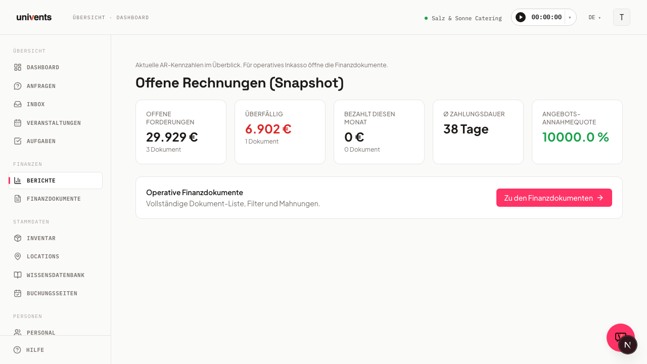 Offene Rechnungen (Snapshot)
