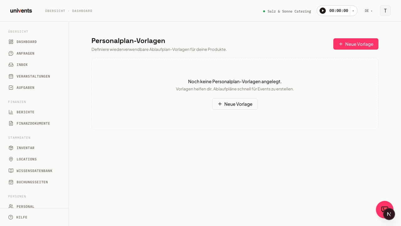 Personalplan-Vorlagen erstellen