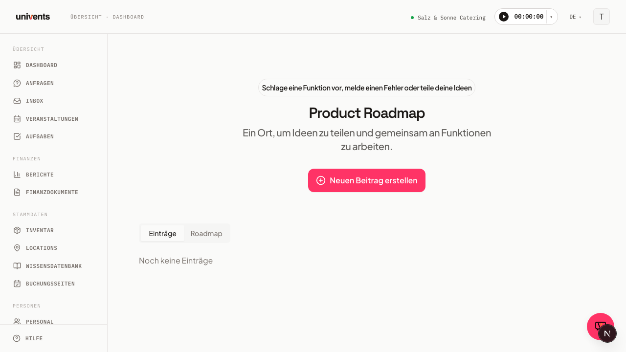 Roadmap & Feature-Wünsche einreichen