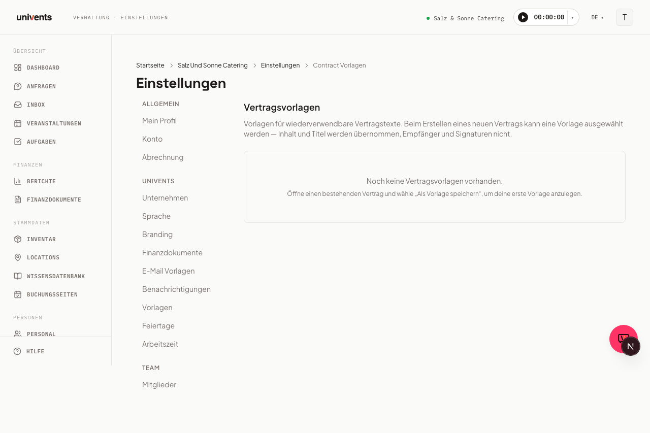 Vertragsvorlagen anlegen